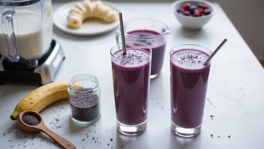 30-Second Blueberry Chia Breakfast Smoothie