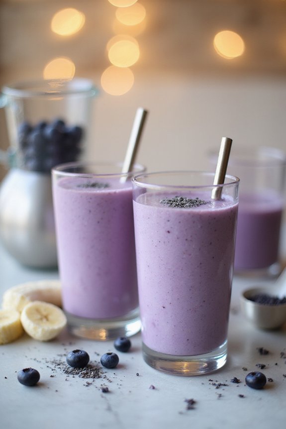 30-Second Blueberry Chia Breakfast Smoothie - preparation