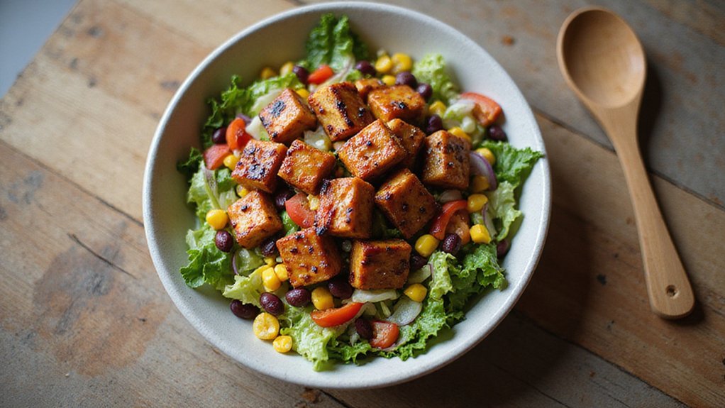 Barbecued Tofu and Grilled Corn Salad