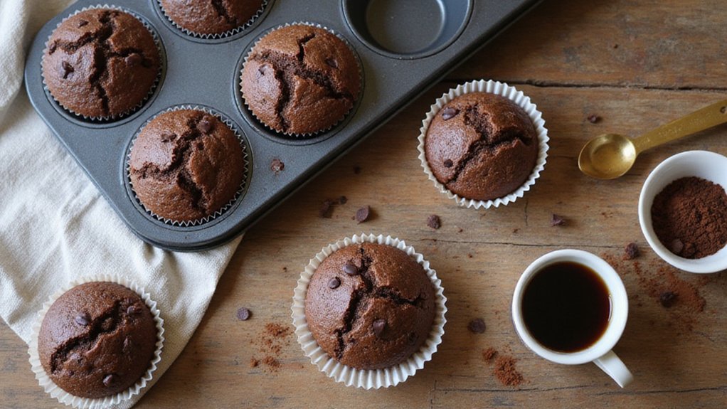 Best Vegan Chocolate Coffee Muffins (Fudgy!)
