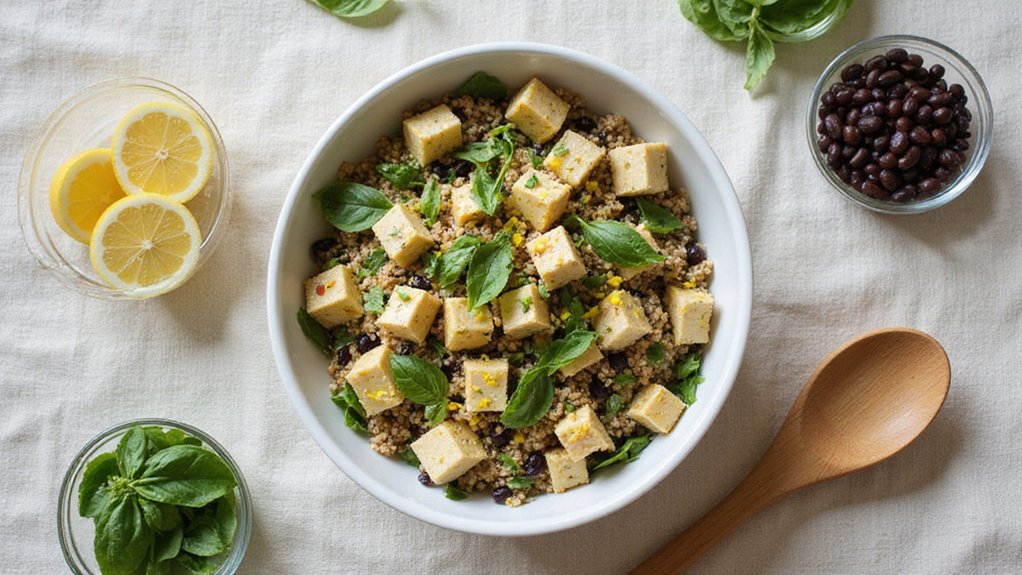 Black Bean Quinoa Salad With Lemon Basil