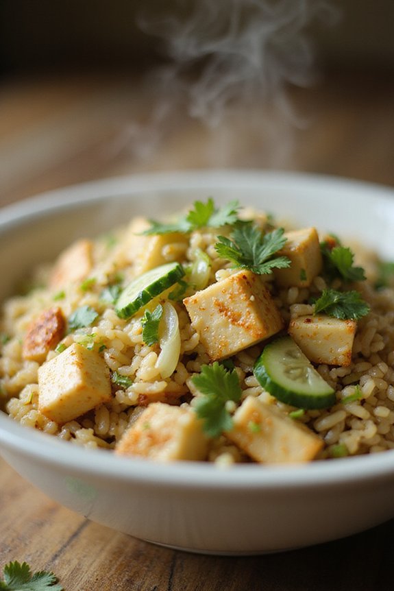 Classic Thai Fried Rice With Tofu (Easy) - preparation