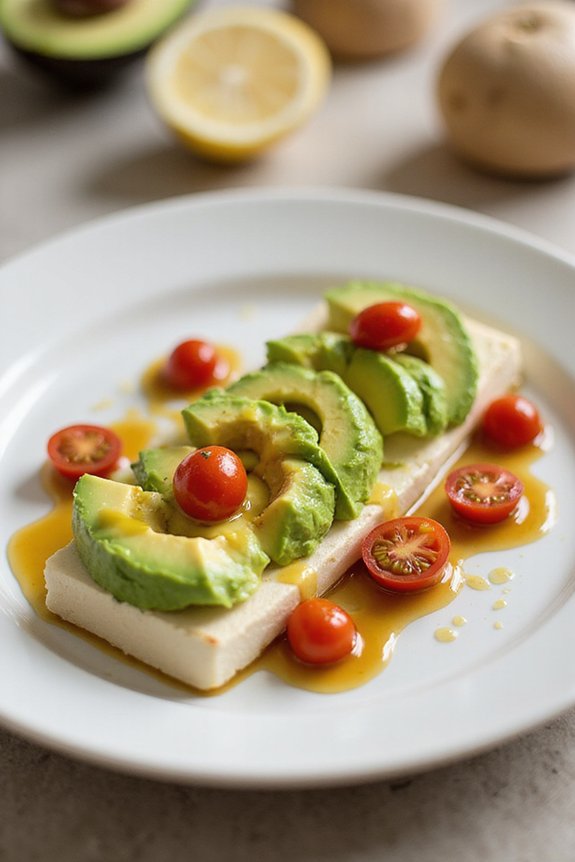 Creamy Avocado Tofu Salad With Wasabi - preparation