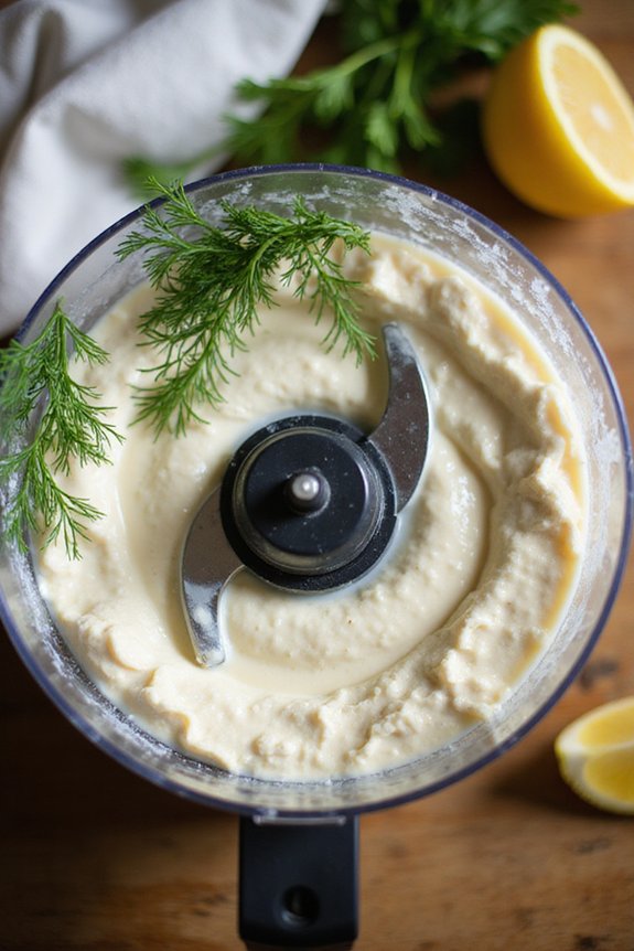 Creamy Dill & Parsley Vegan Dip - preparation