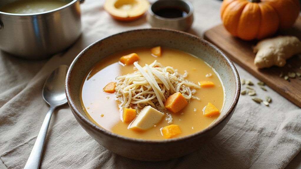 Creamy Pumpkin Tofu Miso Soup (Quick)