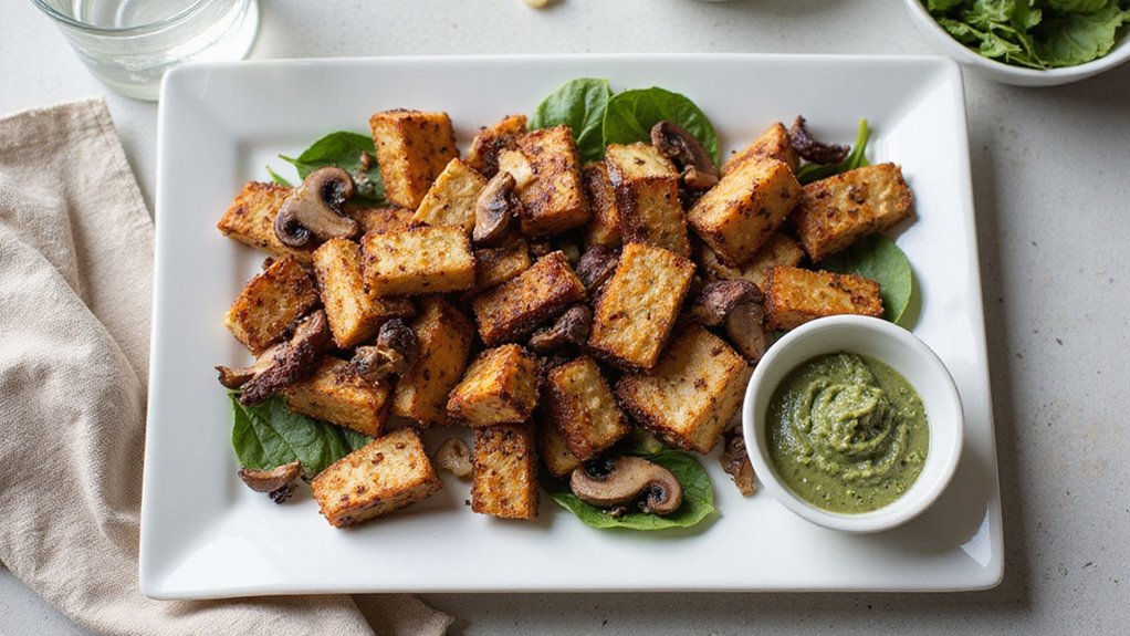Crispy Spicy Chocolate Tofu Fries (Easy Vegan)