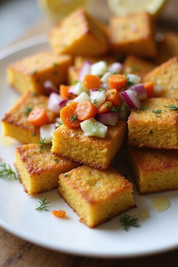 Crispy Vegan Polenta Bites (Easy Appetizer) - preparation