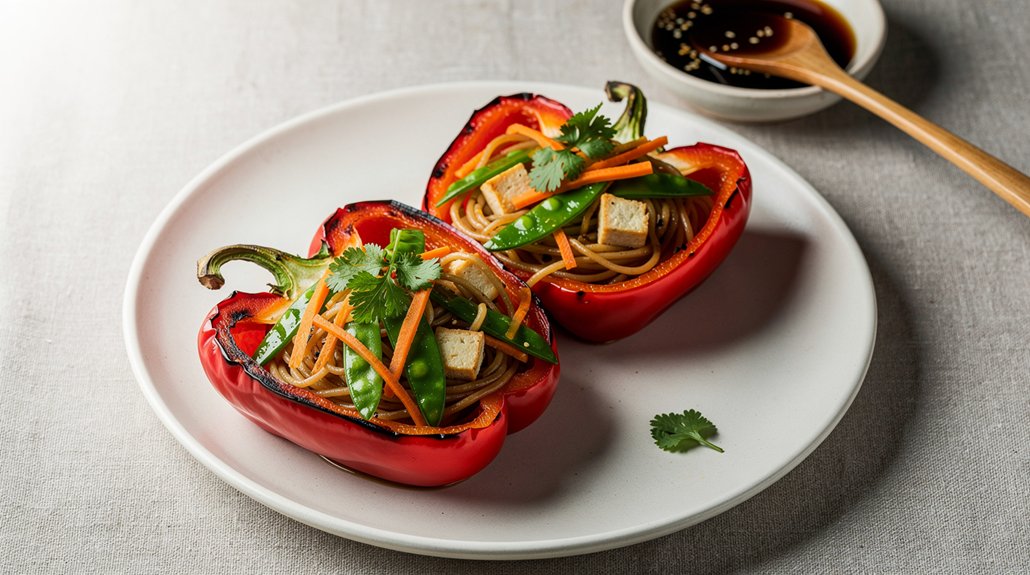 Easy Asian Stuffed Peppers With Tofu