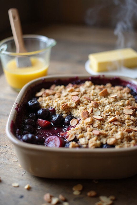 Easy Blueberry-Cherry Oatmeal Crisp (Dairy-Free) - preparation