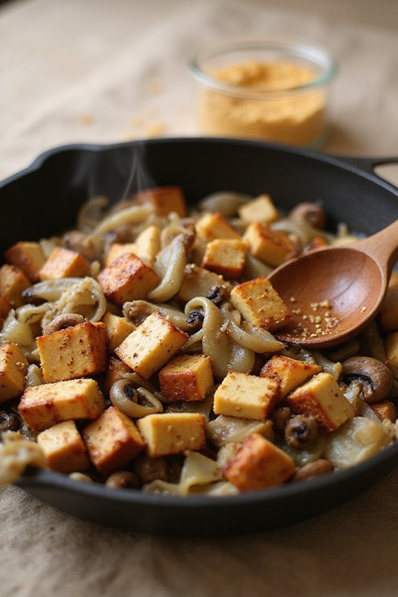 Easy Crispy Tofu Scramble (5-Minute Breakfast) - preparation