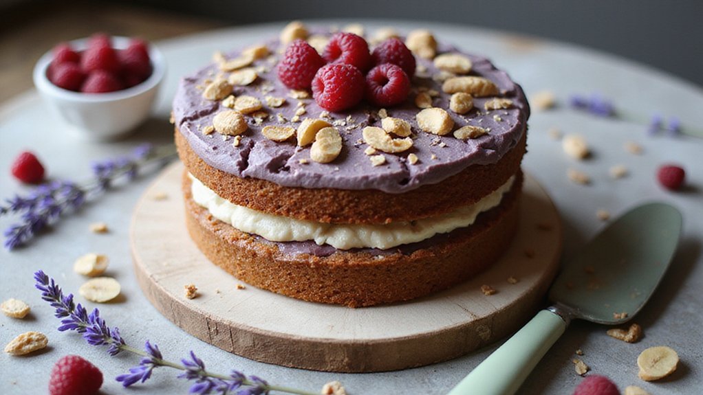 Easy Lavender Raspberry Vegan Cake Recipe