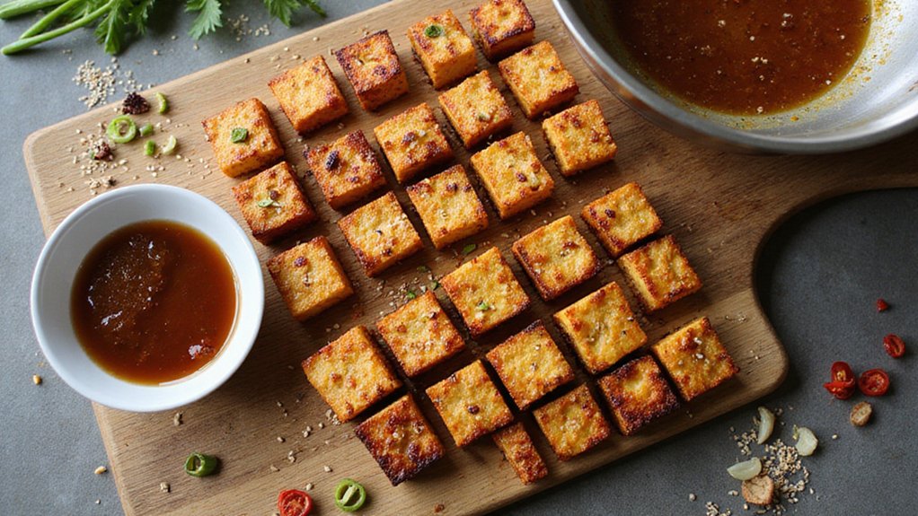 Easy Pan-Fried Tofu With Dipping Sauce
