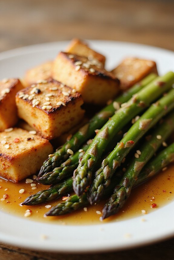 Easy Sesame Asparagus Tofu Salad (20 Minutes) - preparation