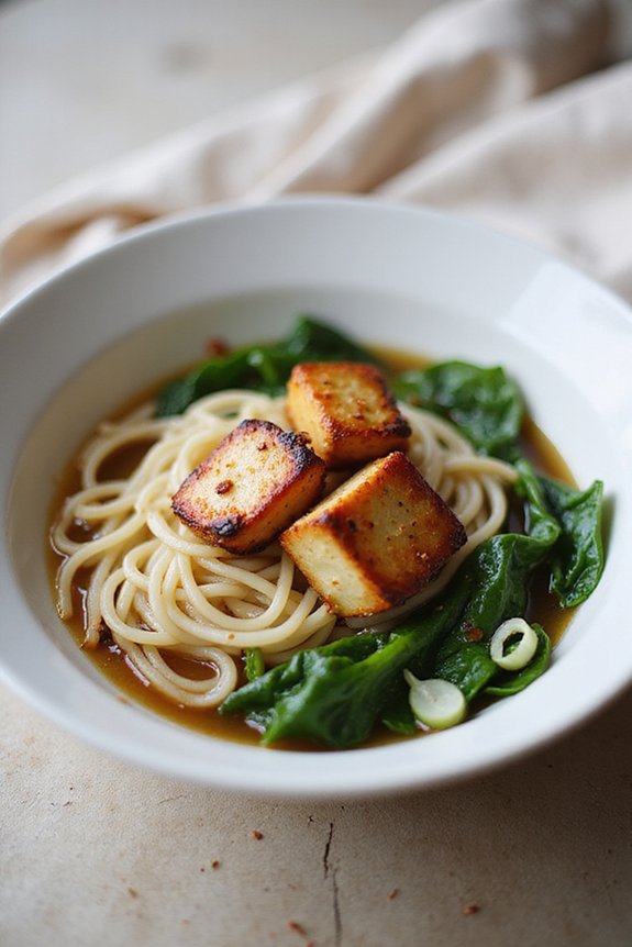 Easy Udon With Crispy Tofu & Asian Greens - preparation