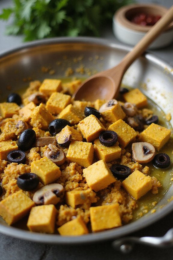 Easy Vegan Mediterranean Scramble (Tofu) - preparation