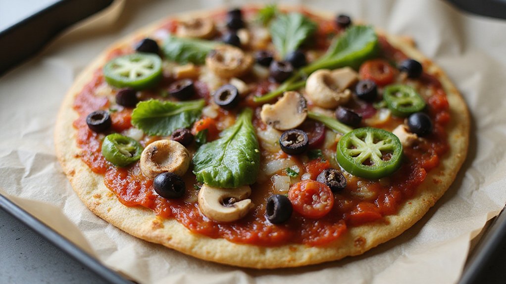 Easy Vegan Vegetable Double-Tortilla Pizza
