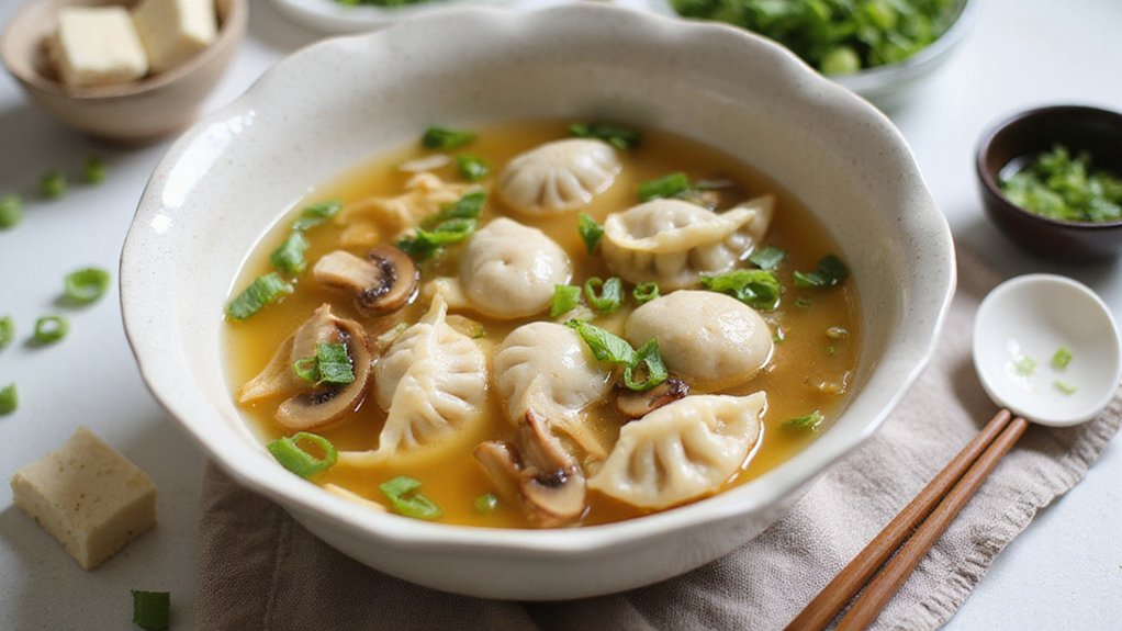 Easy Veggie Wonton Soup With Tofu