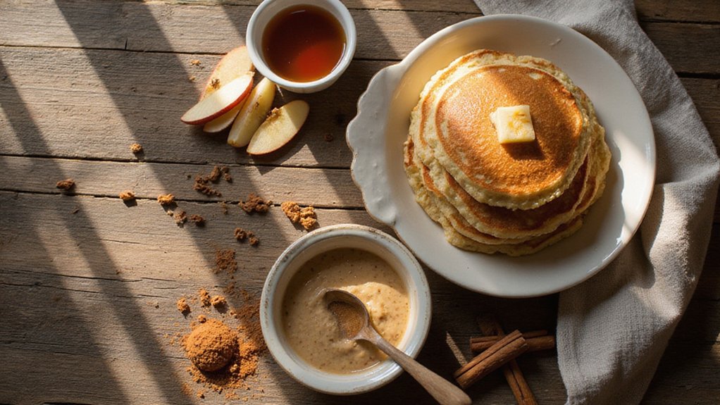 Fluffy Vegan Apple Cinnamon Pancakes