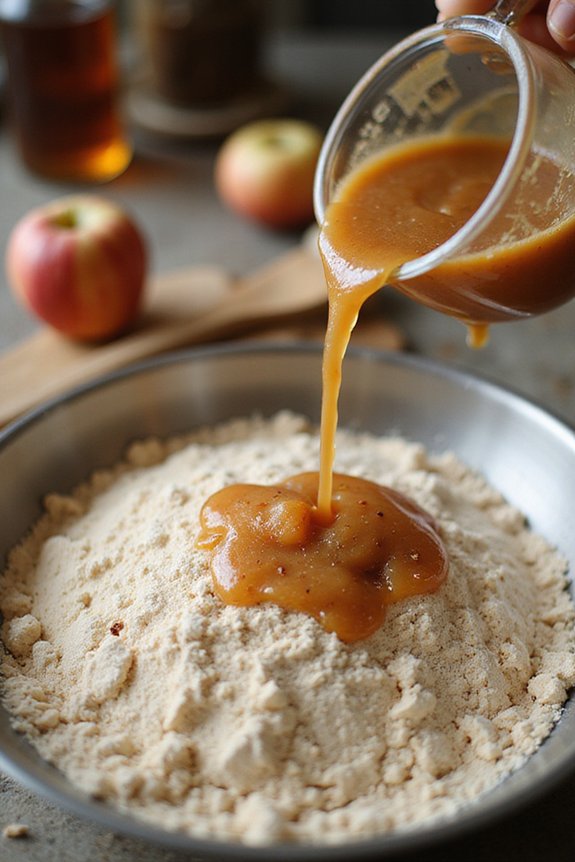 Fluffy Vegan Apple Cinnamon Pancakes - preparation