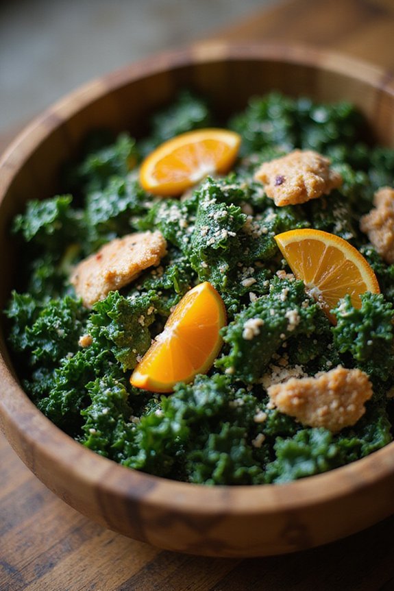 Garlicky Kale & Chickn Salad (Easy & Cheesy) - preparation