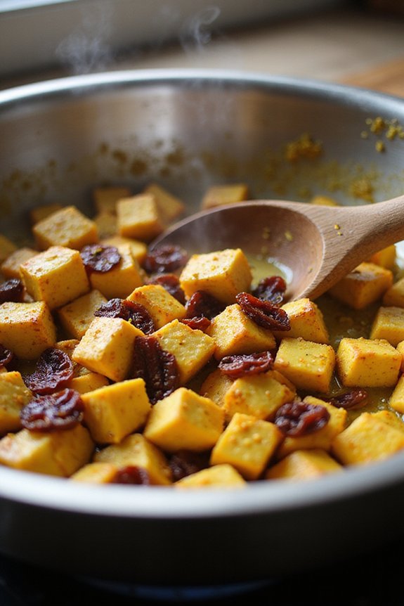 Golden Tofu Scramble With Sun-Dried Tomatoes - preparation