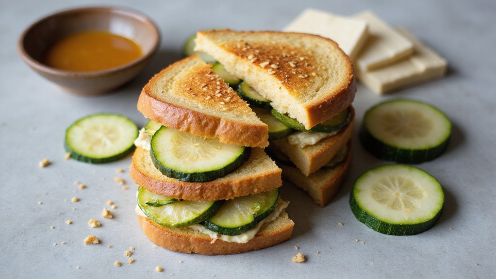 Grilled Vegan Tofu & Zucchini Sandwich