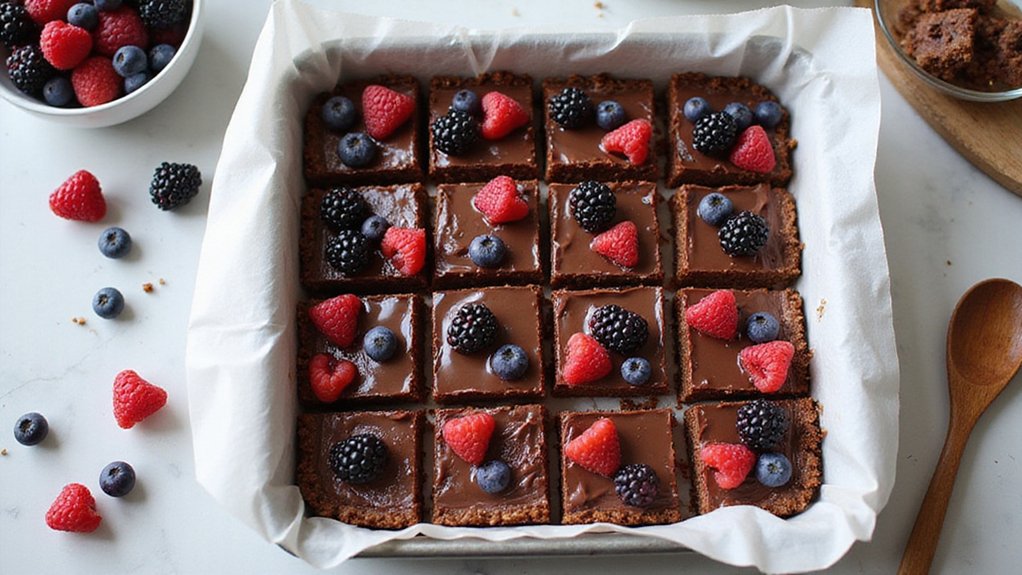 Healthy Chocolate Berry Bars (No-Bake)