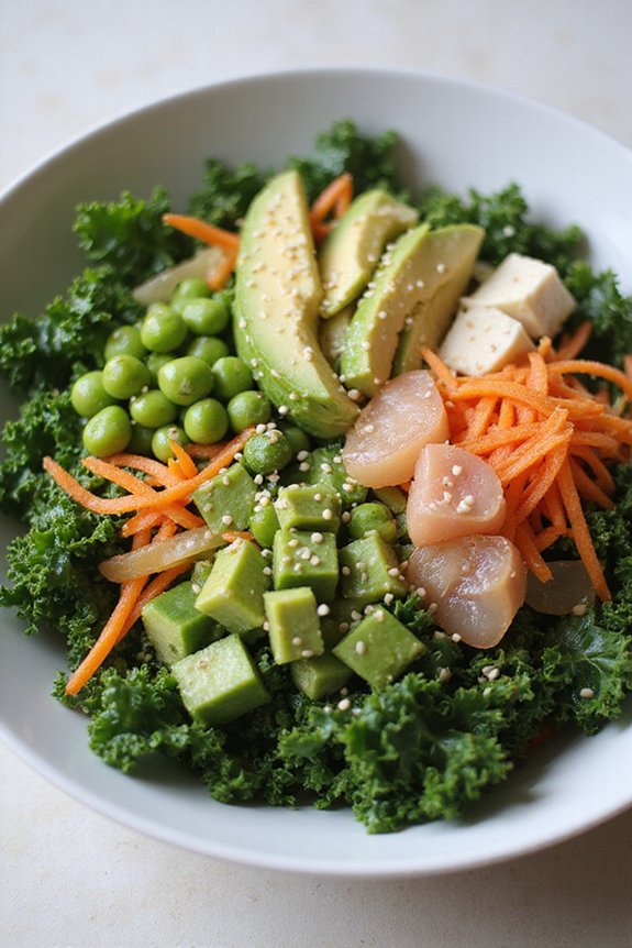 Kale Sushi Salad (Quick Vegan Bowl) - preparation