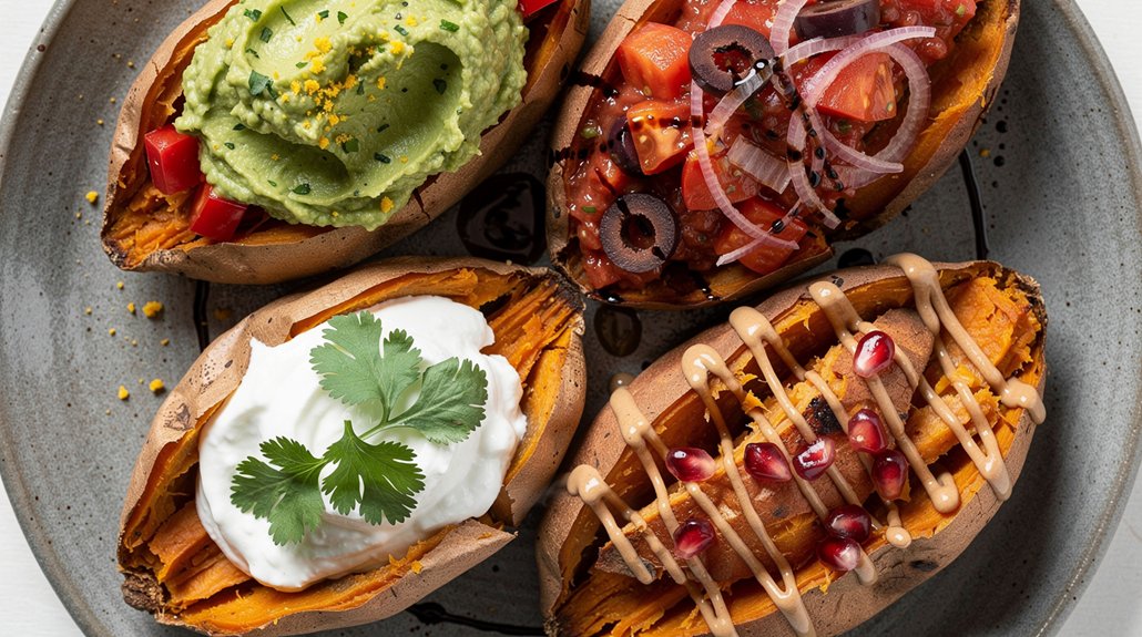Loaded Baked Sweet Potatoes (5 Toppings)