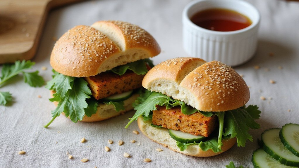 Marinated Sesame Tofu on Ciabatta