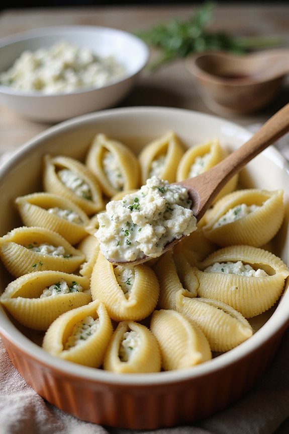 Mock-Ricotta Stuffed Shells (Plant-Based) - preparation