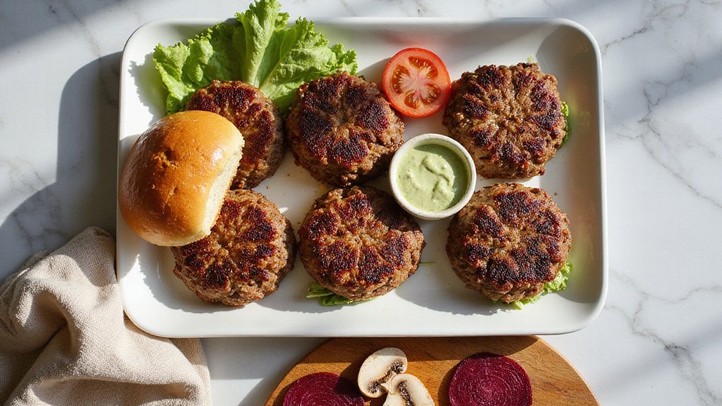 Mushroom Beet Black Bean Burgers (Best)