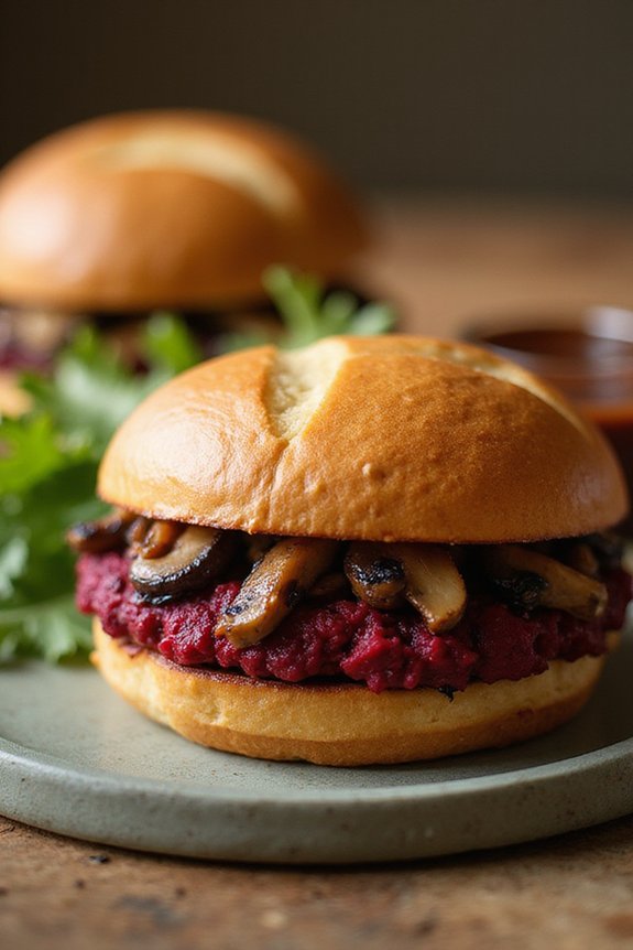 Mushroom Beet Black Bean Burgers (Best) - preparation