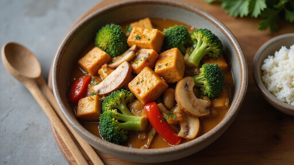 Peanut Sauce Vegetable Stir Fry With Tofu