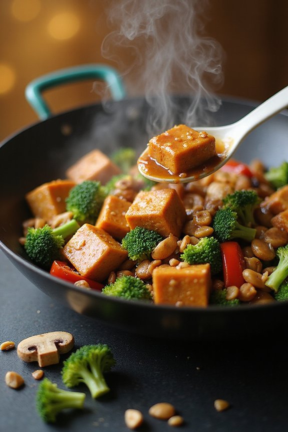 Peanut Sauce Vegetable Stir Fry With Tofu - preparation