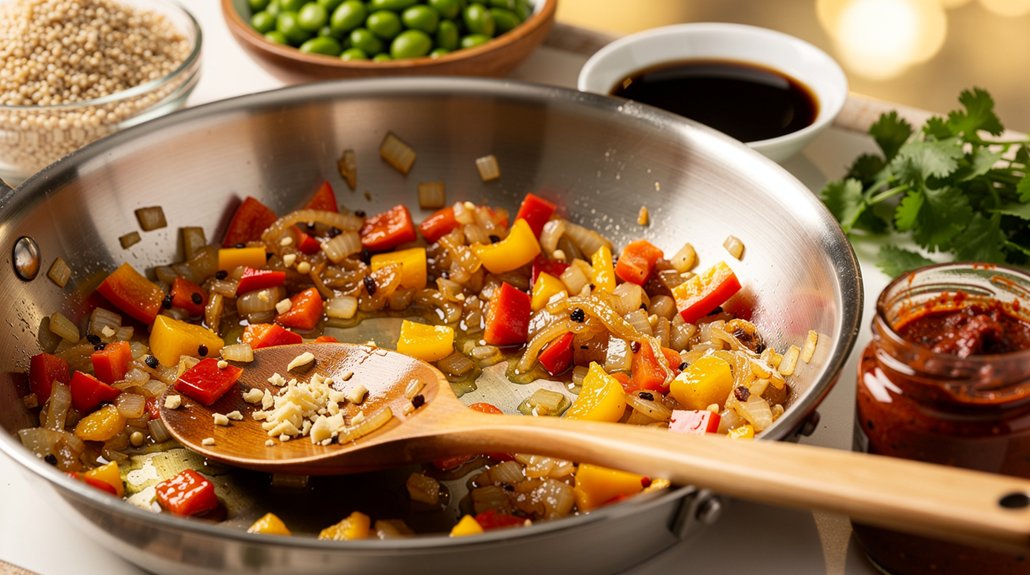 Protein-Packed Quinoa With Edamame (Vegan) - preparation