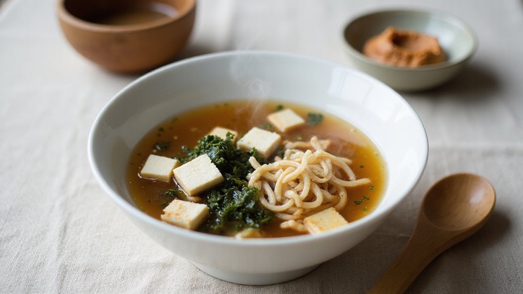 Quick Enoki Mushroom Miso Soup