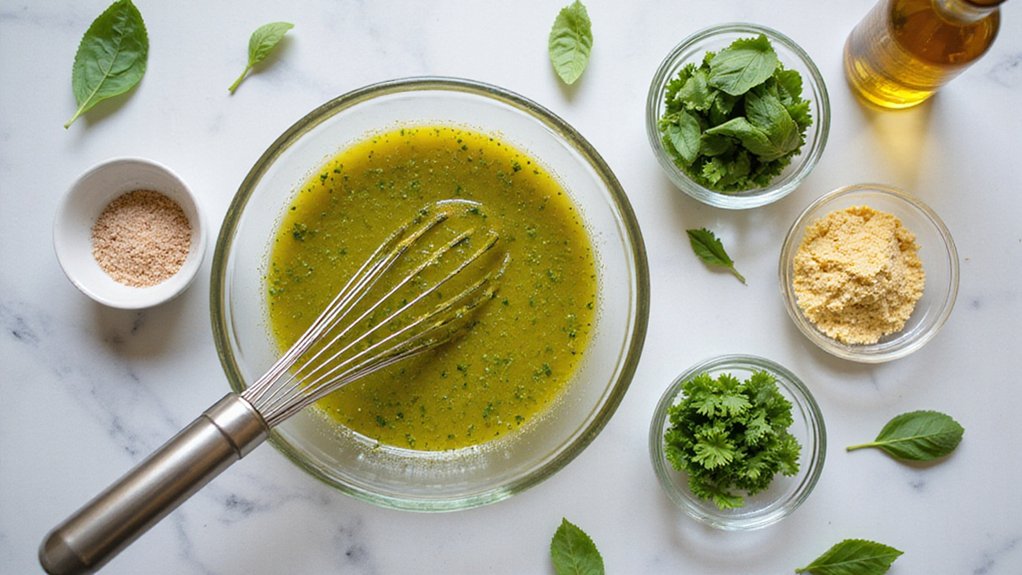 Quick Raw Basil Cilantro Dressing (5 Minutes)