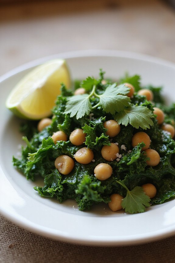 Quick Vegan Chickpea Kale With Cilantro-Lime - preparation