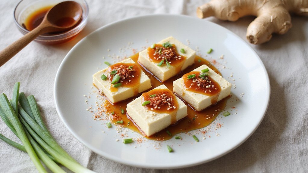 Quick Warm Tofu With Soy-Ginger Sauce