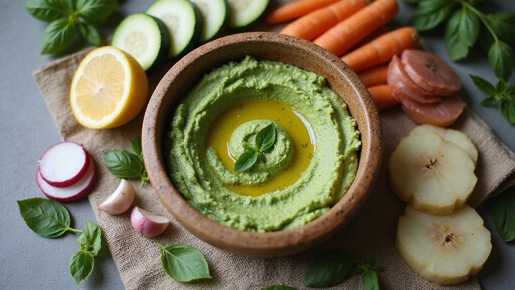 Raw Zucchini Basil Hummus (Vegan & Fresh)