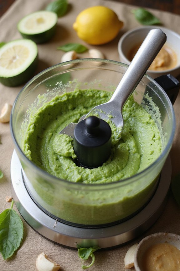 Raw Zucchini Basil Hummus (Vegan & Fresh) - preparation