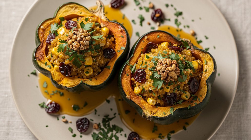 Roasted Quinoa Stuffed Acorn Squash (Fall Favorite)