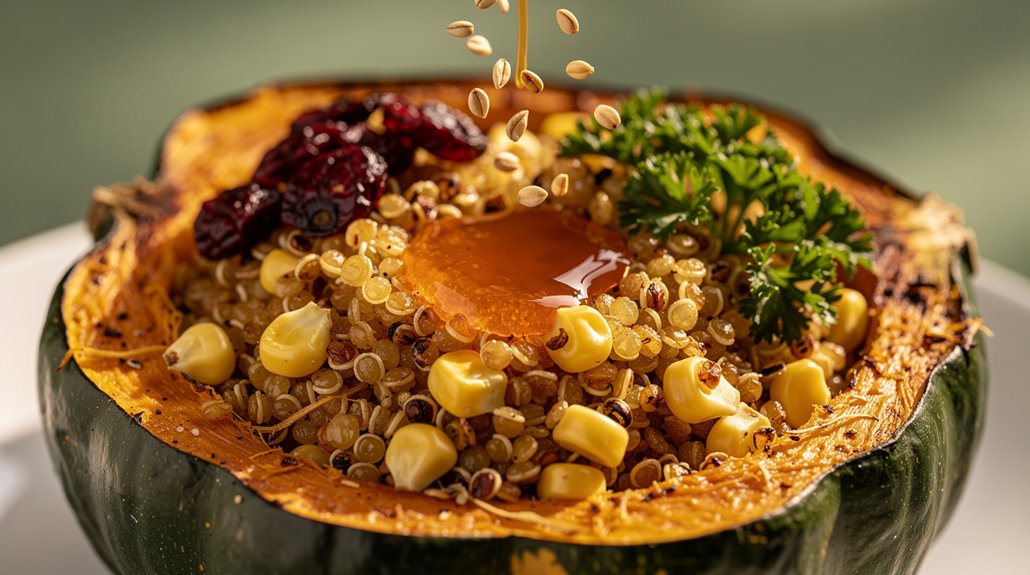 Roasted Quinoa Stuffed Acorn Squash (Fall Favorite) - preparation