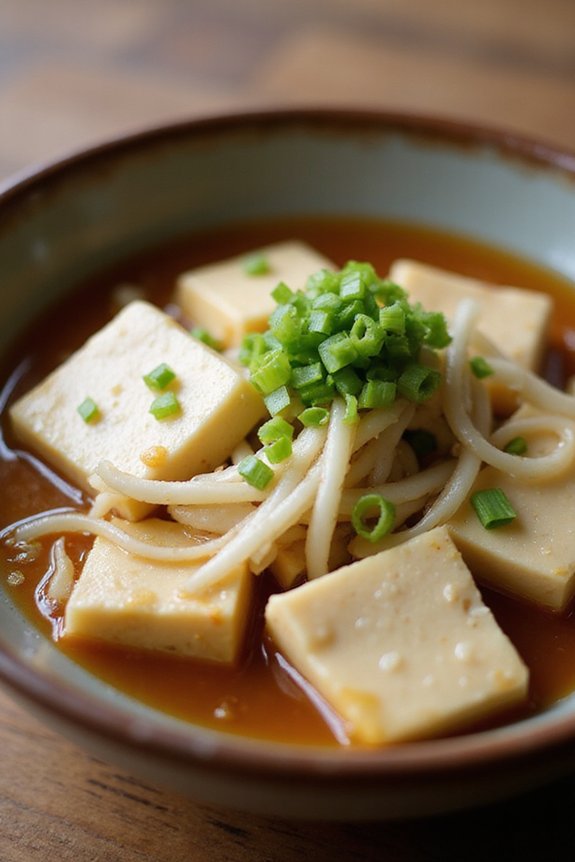 Silken Tofu With Mushroom Ankake (One-Pot) - preparation