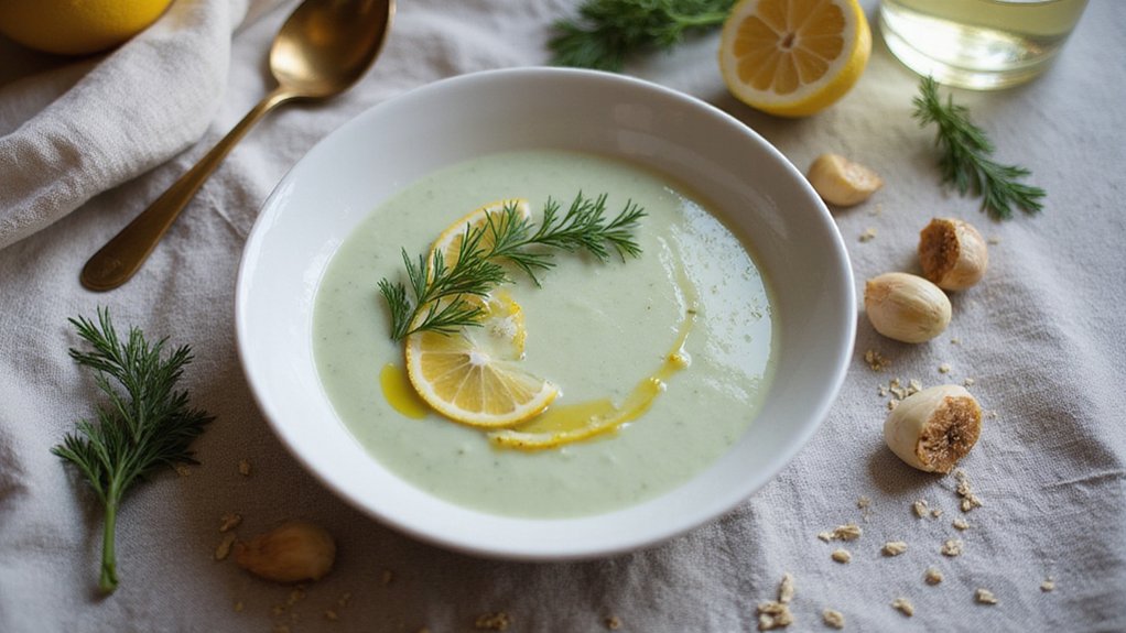 Silky Roasted Garlic Zucchini Quinoa Soup