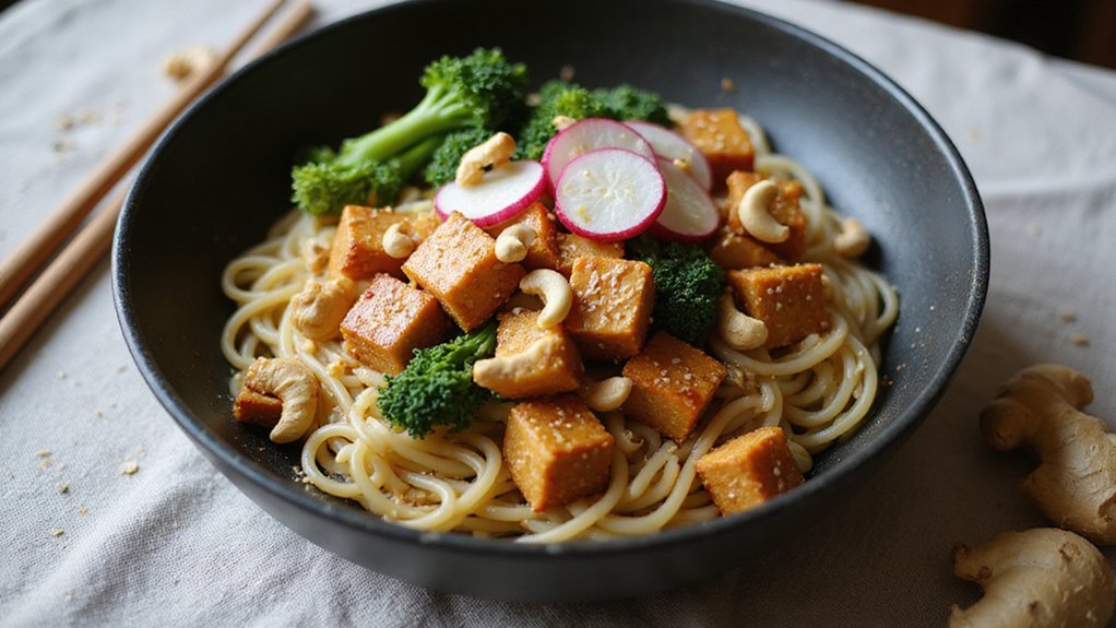 Spicy Udon With Crispy Tofu & Cashews (Restaurant-Quality)