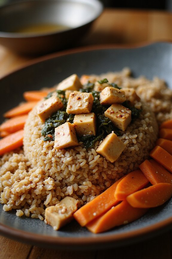 Sprouted Brown Rice Bowl (Easy & Nutritious) - preparation