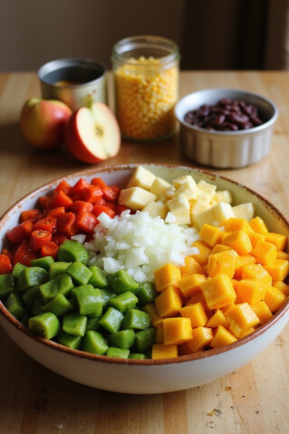 Vegan Cowboy Pepper Salad (Rainbow) - preparation