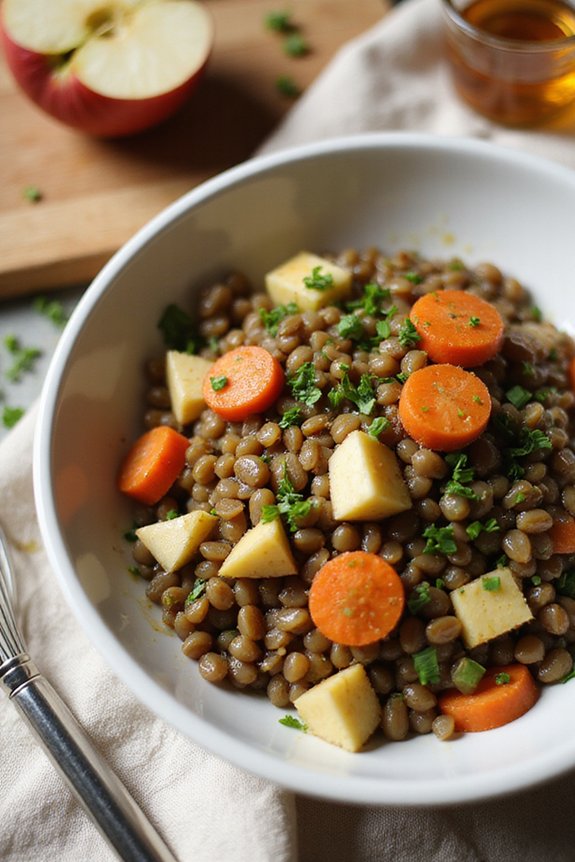 Vegan Lentil Salad With Apples (Make-Ahead) - preparation
